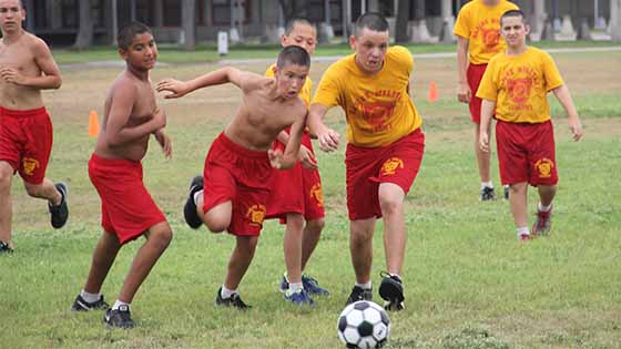summer camp sports including soccer