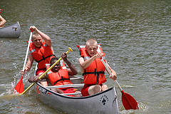 Marine Military Academy Summer Campers Canoeing at Camp Perry