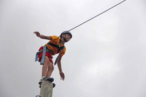 Power Pole Jump at Summer Camp