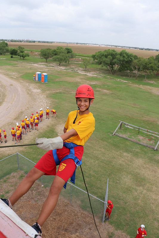 Rappelling at summer camp