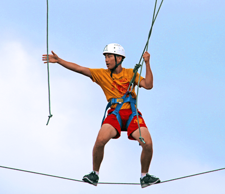 High ropes vines at ESL summer camp