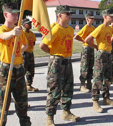 summer campers in formation