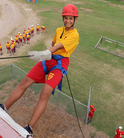 rappelling at summer camp